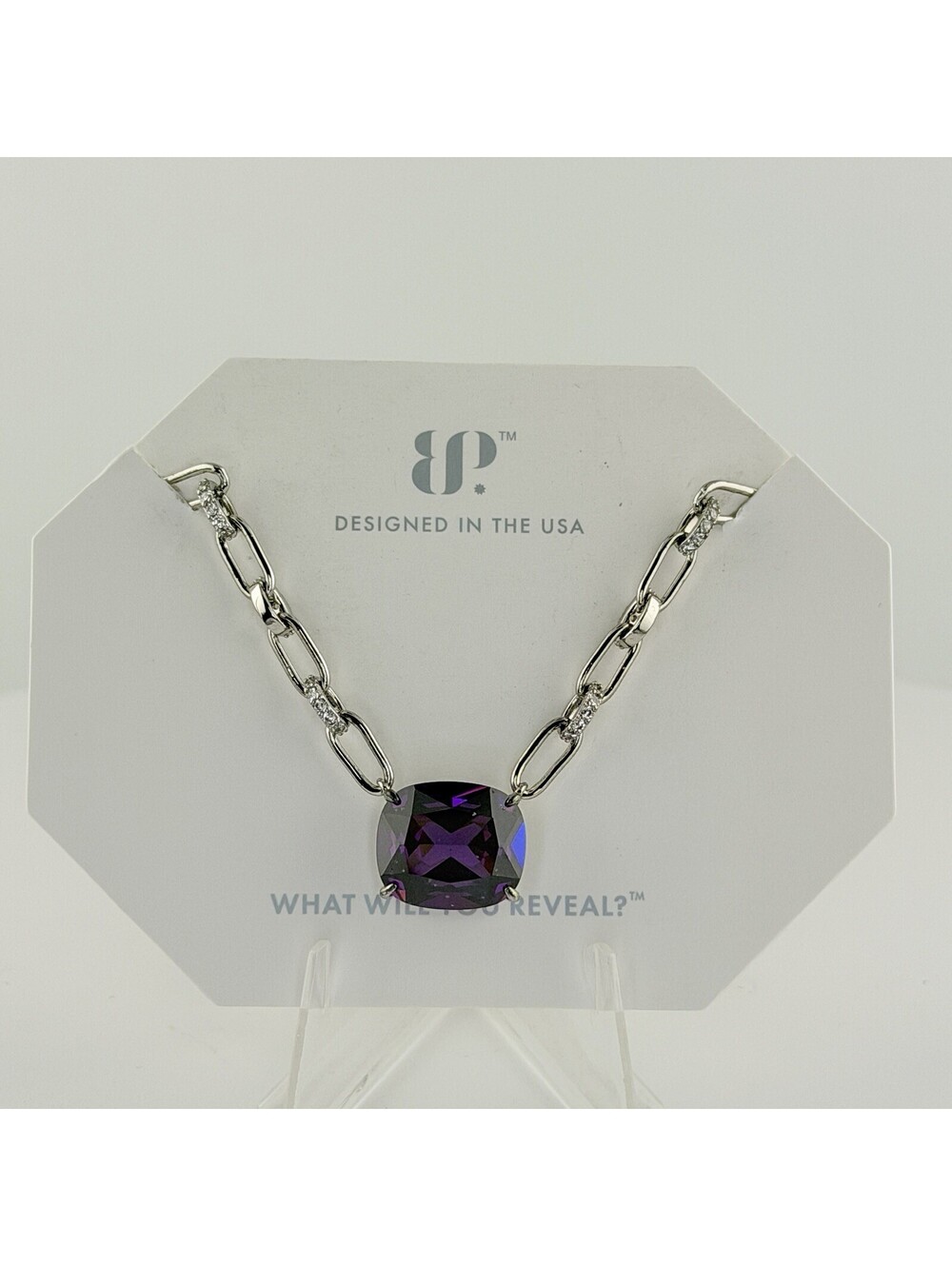 Bomb Party Necklace "The Classic Statement Necklace" Amethyst on Rhodium